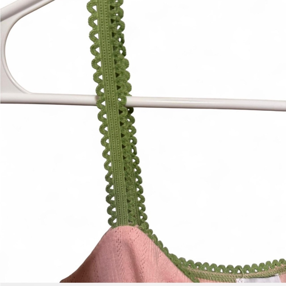 Princess Polly Pink and Green Lace Trim Cami Crop Top - Picture 5 of 5